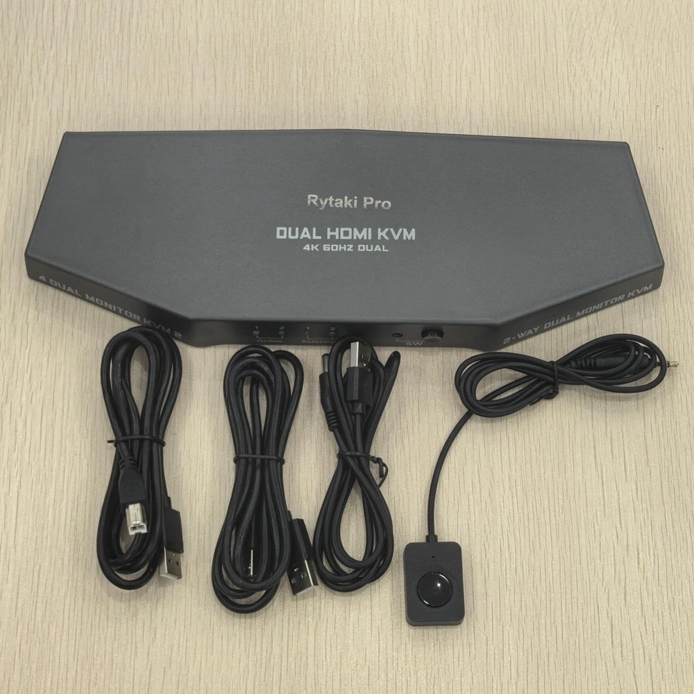 KVM Switch 2 Monitors 2 Computers HDMI, 4K@60Hz Extended Display Dual Monitor KVM Switch with Audio Microphone Output and 3 USB 2.0 Ports, PC Screen Keyboard Mouse Switcher