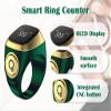 Hitopin Smart Ring Counter, Smart Tasbih Zikr Ring, Muslim Islamic Prayer Smart Rings,Tasbih Counter Smart Ring, Digital Electronic Smart Tally Counter, Tasbeeh Smart Counter for Prayer (Green, 20mm) view 3