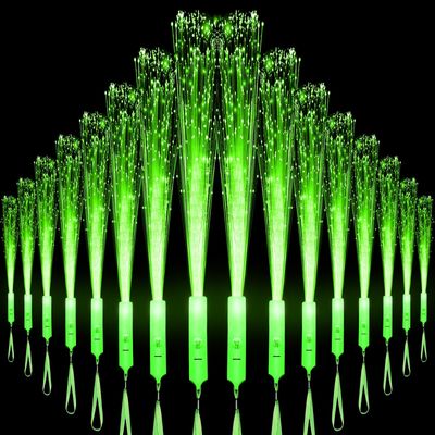 U-MOJOK 27 PCS Green Fiber Optic Wands Glow Sticks, Light Up Fiber Optic Lights Rod with 3 Light Modes, Sparklers Fireworks Sticks for Wedding, Concerts, Halloween,Christmas,New Year Party