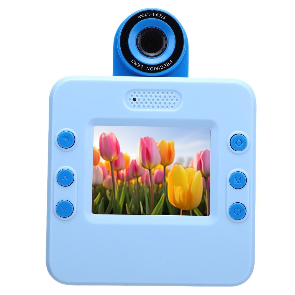 ASHATA Instant Camera, 2.4in HD Screen 24MP Photo 1080P HD Dual Lens Selfie Video Multifunctional Thermal Printing Camera, for Students Creators Toddler and Teenagers (Blue)