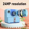 ASHATA Instant Camera, 2.4in HD Screen 24MP Photo 1080P HD Dual Lens Selfie Video Multifunctional Thermal Printing Camera, for Students Creators Toddler and Teenagers (Blue) view 4