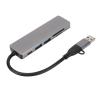 6 in 1 USB3.0 Hub with 5Gbps Transmission, Advanced Chipset, Portable Docking Station for Homes, Office, Travel Silver Gray view 2