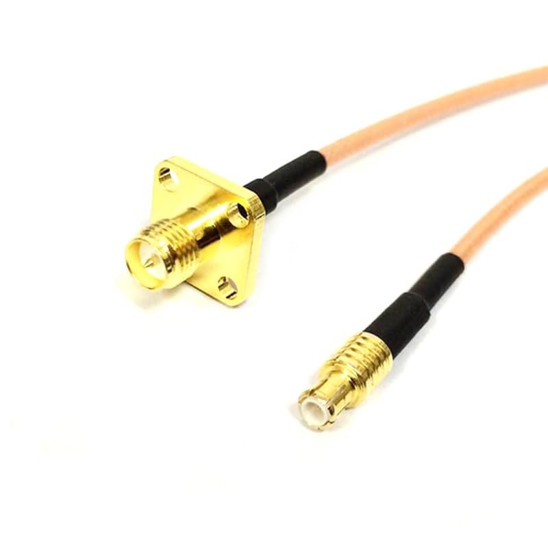 RP SMA Female Jack Panel Mount Female to MCX Male Right Angle Cable Adapter RG316 100cm