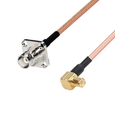 1 BNC Female 4-Hole Panel to MCX Male RA Pigtail Adapter RG316 50cm