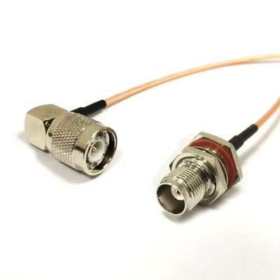 TNC Female Bulkhead to TNC Male Right Angle Patch Cable Adapter RG316 100CM for Wireless Modems