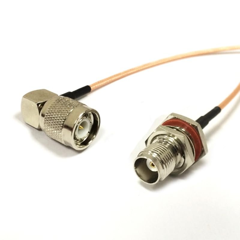 TNC Female Bulkhead to TNC Male Right Angle Patch Cable Adapter RG316 100CM for Wireless Modems