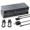 SUIDEK Displayport KVM Switch 2 Monitors 2 Computers 4K@60Hz, DP In HDMI Out KVM Switcher with 4 USB3.0, 2 Computers Sharing 2 Monitors Keyboard Mouse Printer, with 2 USB Cable, Controller and Adapter view 1