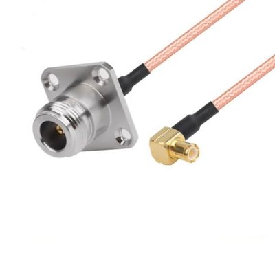 N-Type Female 4-Hole Panel Mount to MCX Male RA Pigtail Cable RG316 30cm for WiFi