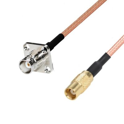 1 BNC Female 4-Hole Panel to MCX Female Pigtail Adapter RG316 50cm