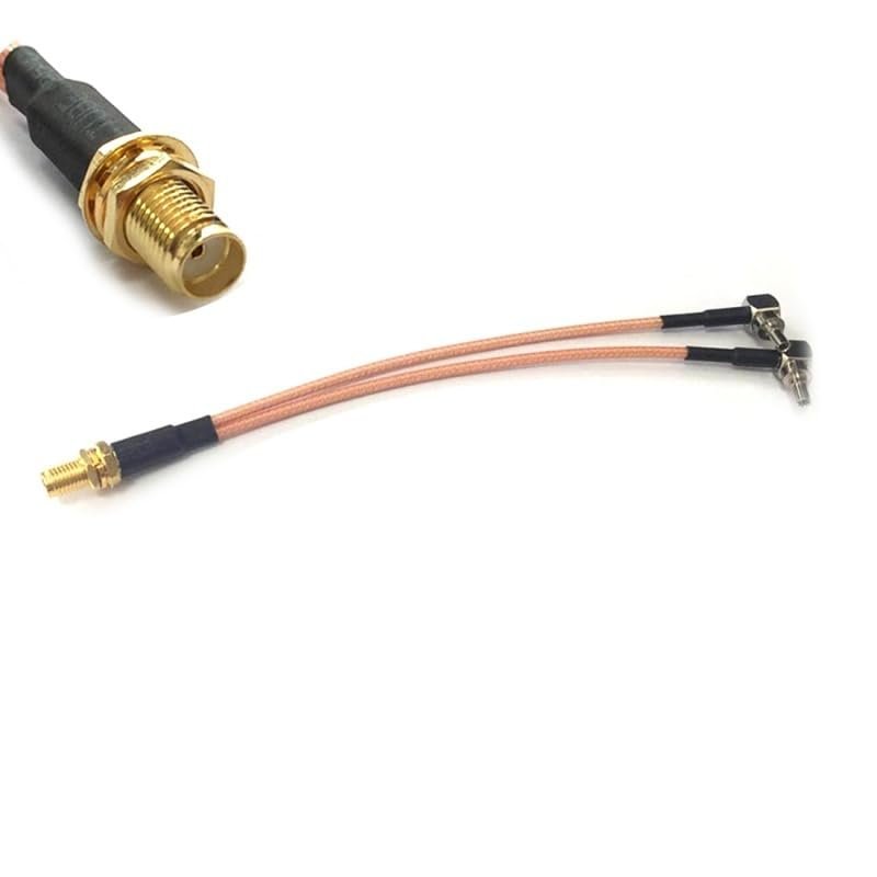 3G 4G Antenna Extension SMA Female to Dual CRC9 Connector Y-Type Splitter Combiner Pigtail Cable for Wireless Modem 30CM
