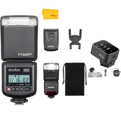 Godox TT520III TT520 III Camera Flash, Universal Hot Shoe Flash, GN33 Manual Flash with RT-16 Wireless Transmitter, with Godox X3F TTL Wireless Flash Trigger for Fujifilm Camera
