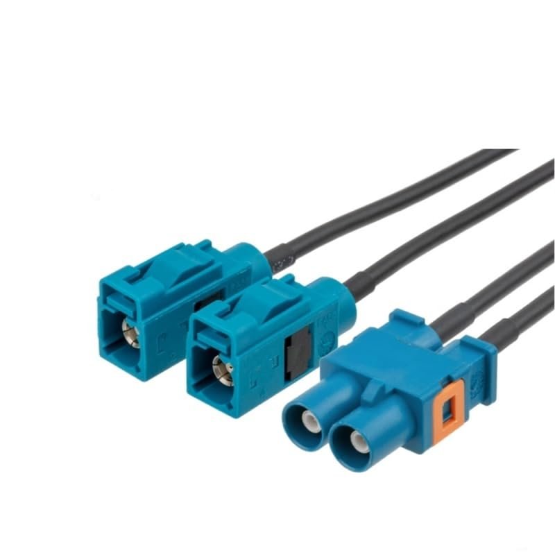 1 Piece 1 in 2 Fakra TJ-2K Connector Adapter RG174 Pigtail Cable 100 cm