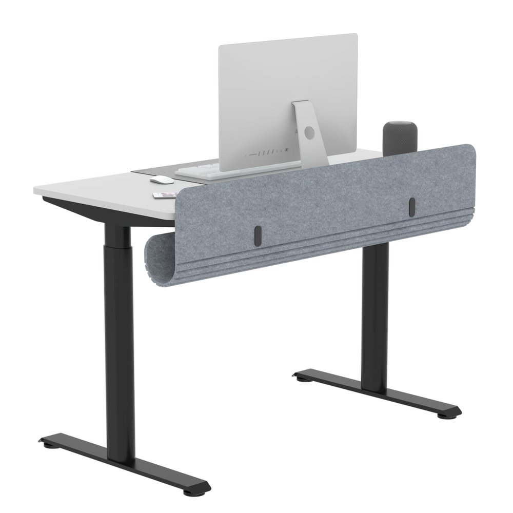 ERGO COLLECT Felt Under Desk Cable Management Tray, 47.2" Cord Organizer with Clamp or Screw Mount, Laptop & Tablet Slot, Desk Cable Organizer for Home & Office
