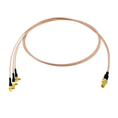SMA Female Nut to 3X MCX Male Right Angle Splitter Combiner Pigtail Cable RG178 15cm for Routers