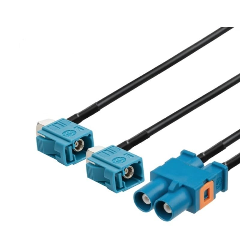 1 Piece 1 in 2 FakraTJ-2KW Connector Adapter RG174 Pigtail Cable 50cm