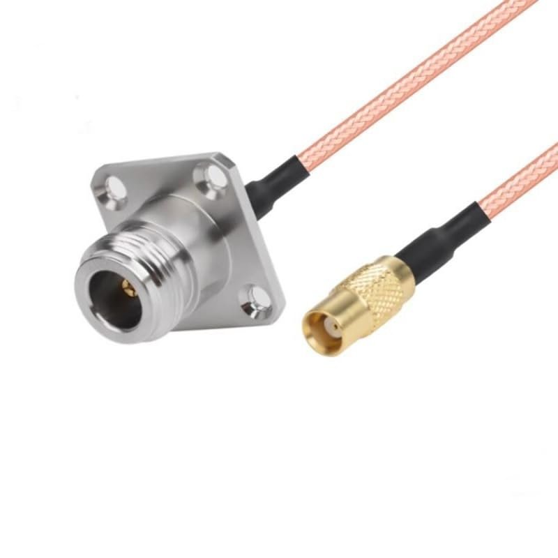 N-Type Female 4-Hole Panel Mount to MCX Female Pigtail Cable RG316 15cm for WiFi
