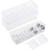 3 Pcs Transparent Cable Storage Organizers, Lidded Cord Organizing Boxes With Detachable Dividers, Includes 10 Cable Ties, For Home And Office view 1