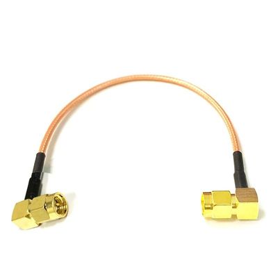 Antenna SMA Male Right Angle to RA 90 Degree Pigtail Adapter RG316 50cm Brown