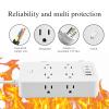 BOCHLION Power Strip, 6-Foot Surge ProtectorExtension Cord with Multiple Outlets, 8 Outlets 4USB Ports (2 USB-C) for Home Office (White) view 2