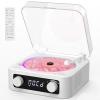 CD Player with Built-in Speakers Portable Bluetooth Input&Output Desktop CD Players for Home with Screen Display, Ambient Lighting, FM Radio, White Noise Mode, Remote Control, USB Type-c, White view 1
