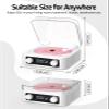 CD Player with Built-in Speakers Portable Bluetooth Input&Output Desktop CD Players for Home with Screen Display, Ambient Lighting, FM Radio, White Noise Mode, Remote Control, USB Type-c, White view 4