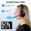 AOC Wireless Headset with Mic for Work, Bluetooth 5.4 Headphones with Noise Canceling Microphone, USB C, 30H, Clear Calls & Mic Mute for PC, Laptop, Cell Phones, Zoom - Black view 2