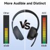 AOC Wireless Headset with Mic for Work, Bluetooth 5.4 Headphones with Noise Canceling Microphone, USB C, 30H, Clear Calls & Mic Mute for PC, Laptop, Cell Phones, Zoom - Black view 3