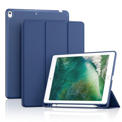 ProCase Smart Casefor 10.5 iPad Air 3rd Generation 2019 / iPad Pro 2017, Slim Stand Cover with Pencil Holder Soft TPU Back for Air 3 -Navy