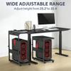 Adjustable Computer Tower Stand with Charge Station,Heavy-Duty Rolling PC Stand, CPU Tower Cart with Wheels for ATX Gaming Computer,Under Desk Holder,Black view 4