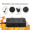 BOCHLION Power Strip, 6-Foot Surge ProtectorExtension Cord with Multiple Outlets, 8 Outlets 4USB Ports (2 USB-C) for Home Office (Black) view 2