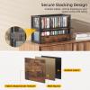 PAPAGIFTREE 2-Tier CD Holder with Fabric Wood Grain Texture, Stackable CD Storage Case and Box for Display, CD Organizer Shelf and Rack, CD Display, Video Game Cases, Holds Up to 40 CDs (2 pieces) view 3