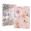 AdorableWhimsy Pink Ocean Seashell Case for iPad 5th/6th Generation(2017/2018), for iPad Air/Air 2 9.7 Inch with Pencil Holder Cartoon Girly Leather Clear Back Shell Foldable Protective Cover view 1
