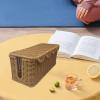Bothyi Cable Management Box Handmade Rattan Case Versatile Decor Decorative Rustic Cord Storage Box Organizer for Living Room Home, 13.5cm Height view 4
