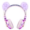 CHTON Kids Headphones for Girls, Cute Bear Ear Headphones with Microphone, 3.5mm Jack Wired Girls Headphones for School/Travel/iPad/Tablet (Purple) view 4