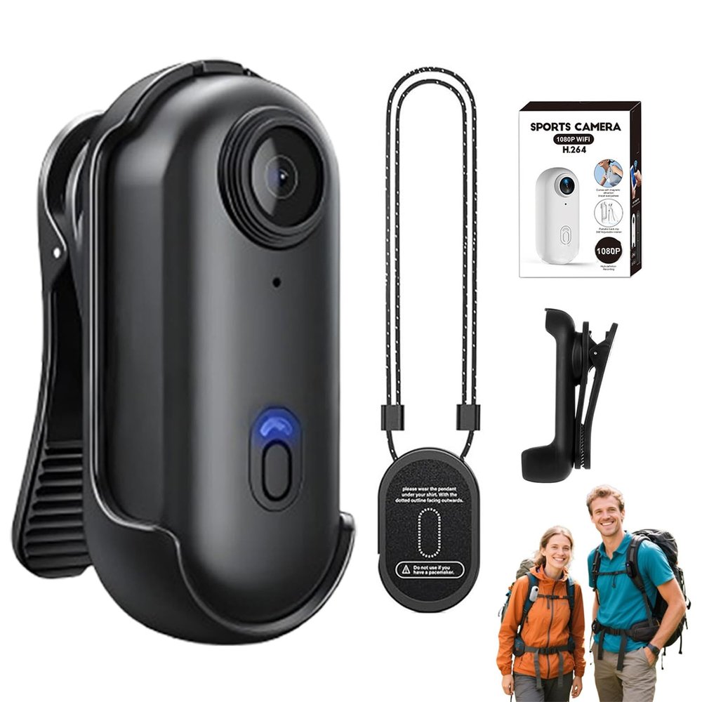 MGSTN Mini 120 4k Camera for Recording, POV Pro Body Cam, HD 1080p/4k Mini Wearable Body Adventure Action Cameras with Audio Video, for Vlogging Cycling Diving (Black, 1080P)