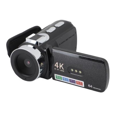 ASHATA 4K Video Camera, 64MP Digital Camcorder with 3 Inch Flip Screen and WiFi, 3 LED Fill Lights for Vlogging Live Streaming