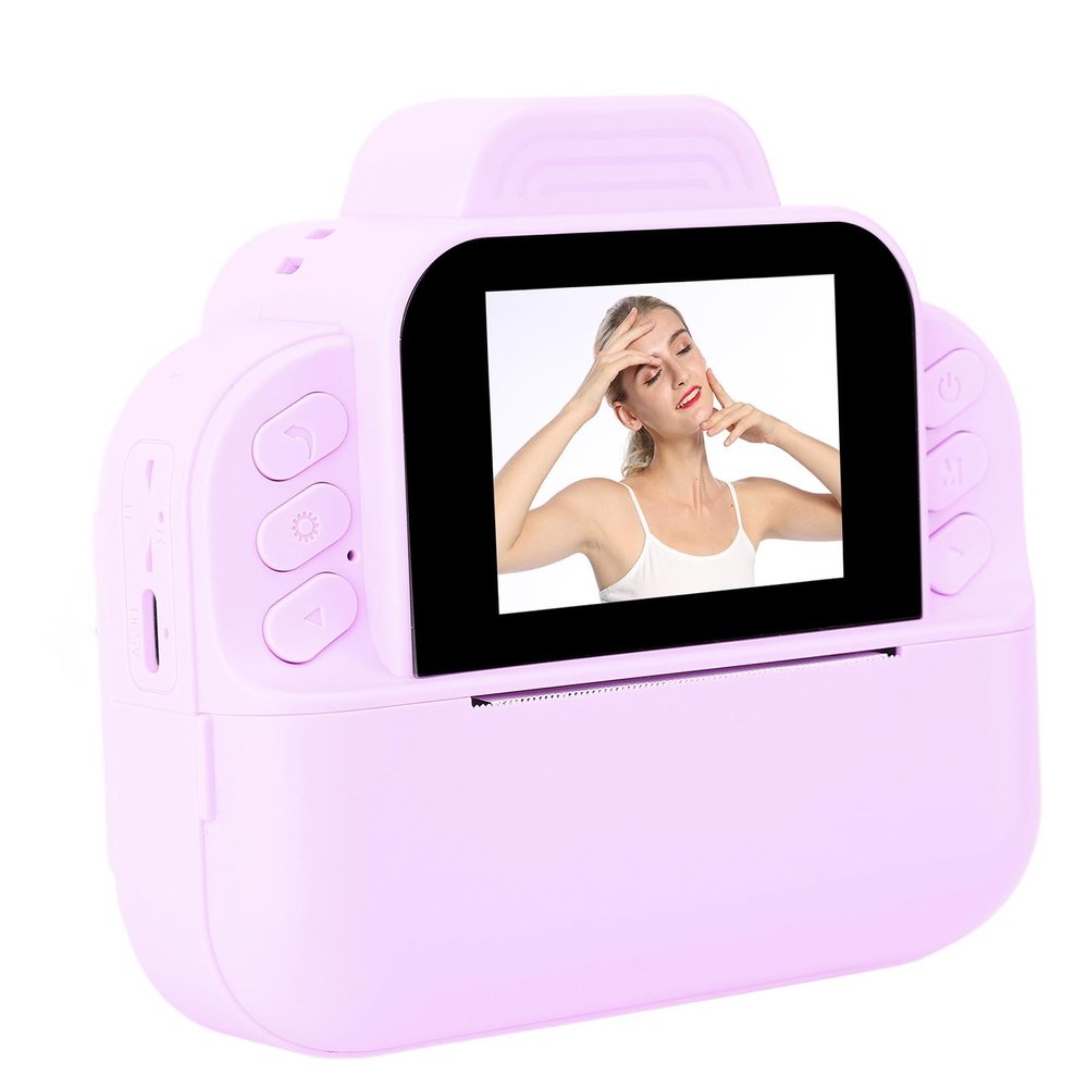 ASHATA Kids Camera Instant Print, 2.4 Inch Display 1080P HD Digital Camera with Filters Time Lapse Games MP3, for Students Boys Girls Age 3-12 Birthday (Violet)
