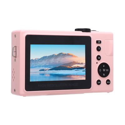 ASHATA 64MP 4K Digital Camera Camcorder for Photography, Video Cameras for Filming, 10 Filters, Front Flashlight, Autofocus, 3", Vlog Digicam for Beginner (Pink)