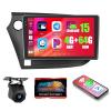 4+64GB Android 15 Car Radio for Honda Insight 2009-2014 Wireless Carplay Android Auto, Realdio 9" 1280 * 720P in-Cell Touch Screen Stereo with WiFi Bluetooth5.0 GPS SWC FM/RDS EQ Backup Camera MIC view 1