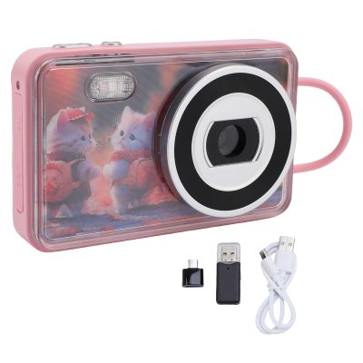 ASHATA 48MP Digital Camera for Photography, FHD 4K Camera for Vlogging, Autofocus, Anti Shake, 16:9 18X Digital Zoom, Built in Flash, Vlogging Video Cam for Travel (Pink)
