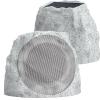 Outdoor Speakers Solar Powered & USB-C Rechargeable, Rock Speakers TWS Pairing Wireless Outdoor Speaker Bluetooth 5.4, LED Light Show, Waterproof, ideal for Backyard BBQ, Garden, Poolside (2-Pc,Grey) view 1