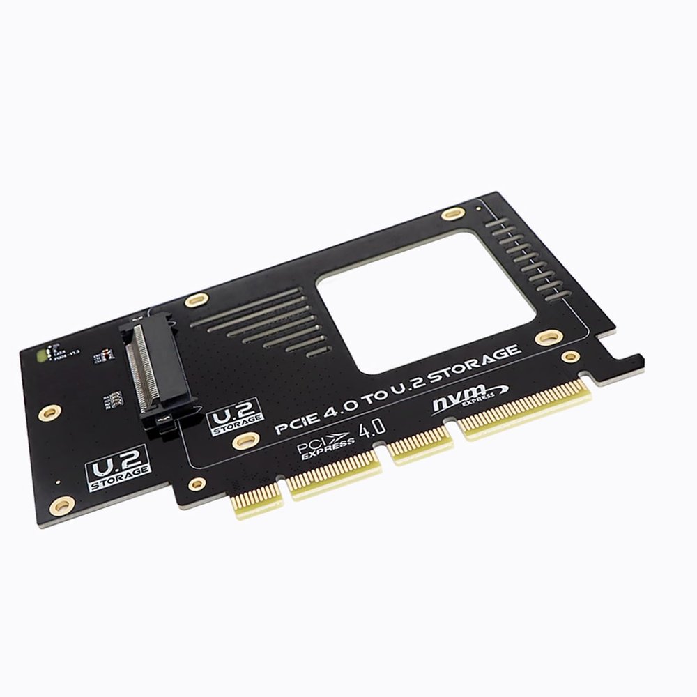 AoQhir PCIe X4 x16 to U.2 NVMe Adapter Card 32Gbps/64Gbps High Speed Expansion Support U.2 SSD Compatible with PCIe X4 X8 X16 Slots (PCIE 4.0 X16 Card)