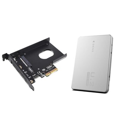 AoQhir PCIe X4 x16 to U.2 NVMe Adapter Card 32Gbps/64Gbps High Speed Expansion Support U.2 SSD Compatible with PCIe X4 X8 X16 Slots (PCIE 3.0 X4 Card+Enclosure)