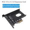 AoQhir PCIe X4 x16 to U.2 NVMe Adapter Card 32Gbps/64Gbps High Speed Expansion Support U.2 SSD Compatible with PCIe X4 X8 X16 Slots (PCIE 3.0 X4 Card+Enclosure) view 2