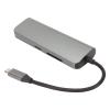 8 in 1 USB C Hub: 4K, 3 USB3.0 Ports, 100W PD Charging, USB C Data Port, Storage Memory Card Readers Grey Aluminum Alloy view 2