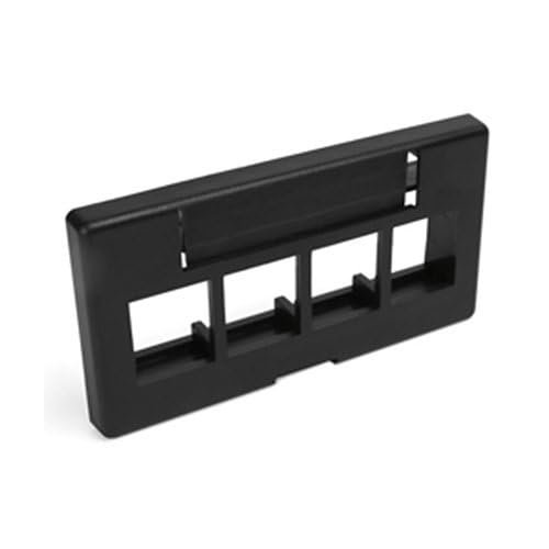 49910-SE4 Modular Furniture Faceplate, 4-Port, Black