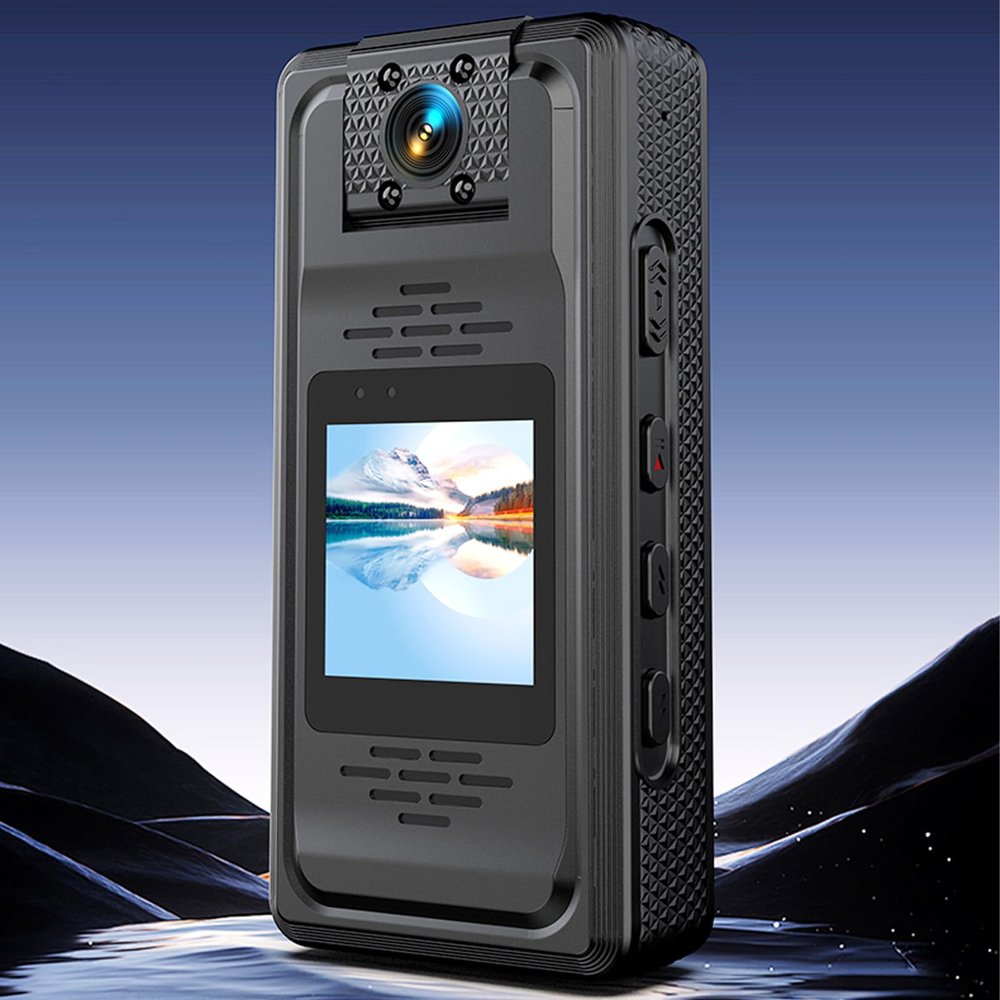 Yoidesu 1.3in Screen Body Camera, 2500mAh 12MP Portable Video Recorder with 180 Degree Rotatable Lens WiFi Wearable Back Clip Camcorder, for Travel Sport Outdoor
