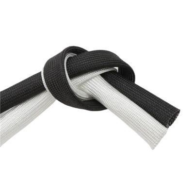 1pc 1/2/5M ID 1mm ~ 40 mm Braided Fiberglass Sleeve 600 Deg.C High Temperature Chemical Glass Fiber Tube Sleeving(White,40mm,2 Meters)