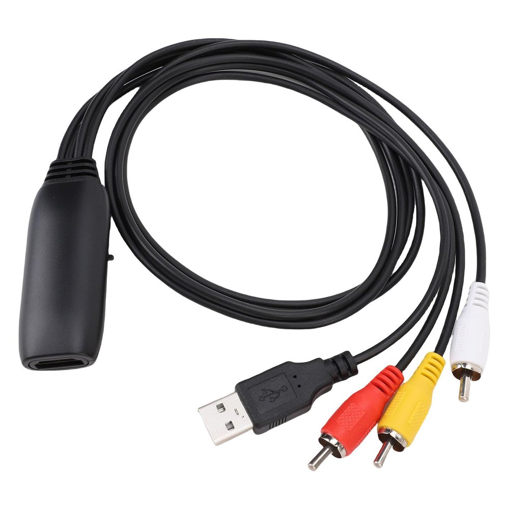 GOWENIC AV to HDTV Converter, Video Sound Converter with Output Cable for Game Consoles DVD Players Set Top Boxes, Plug and Play, PVC Material