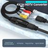 GOWENIC AV to HDTV Converter, Video Sound Converter with Output Cable for Game Consoles DVD Players Set Top Boxes, Plug and Play, PVC Material view 3